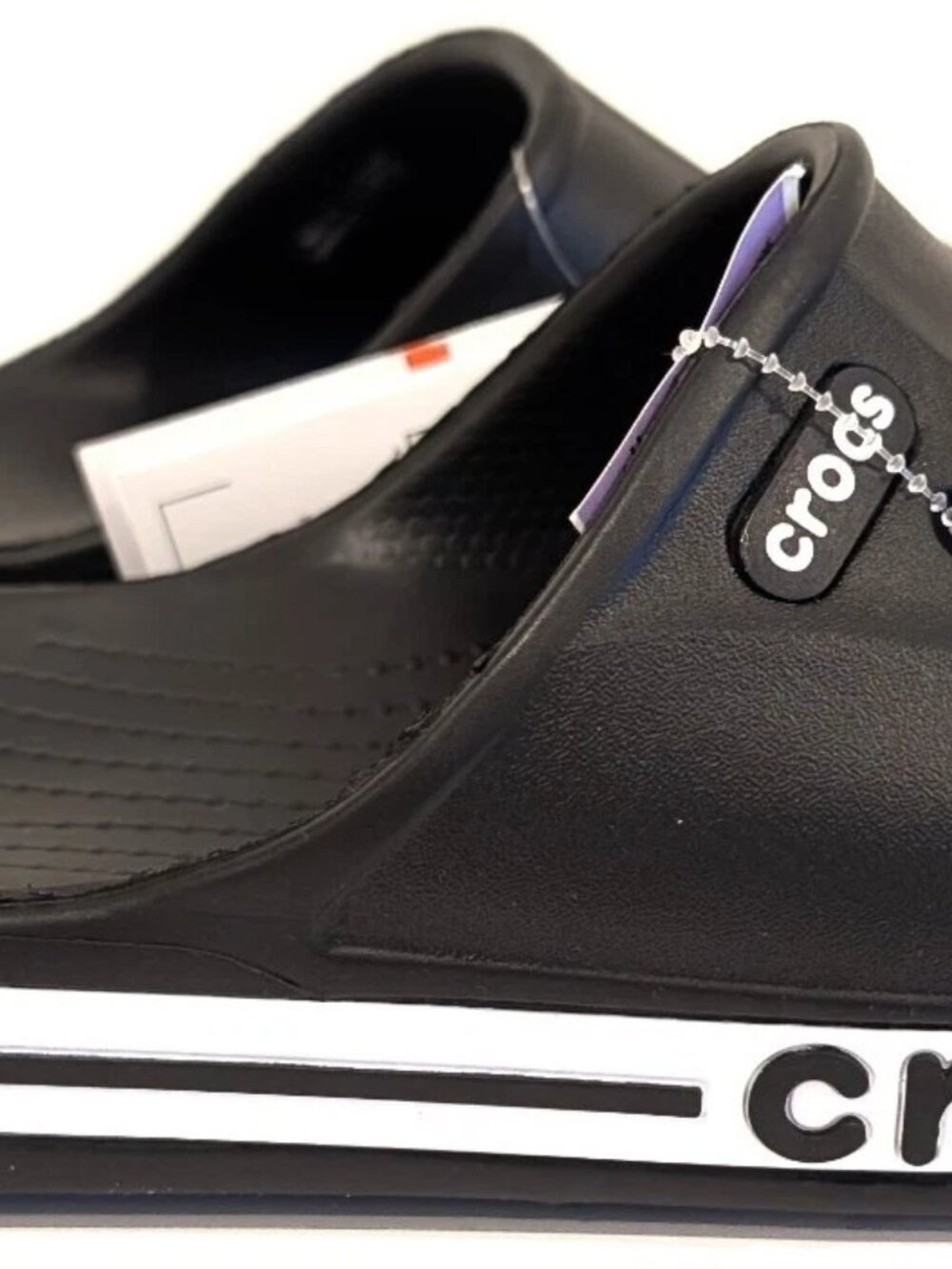 Crocs Bayaband Slide Black White Mens Size 9 Womens 11 Sandals 205392-066 NWT